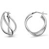 LUXURY MILANO Orecchini doppio cerchio intrecciati collezione hula hoop in argento rodiato 925