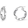 LUXURY MILANO Orecchini a cerchio torchon collezione hula hoop in argento rodiato 925
