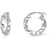 LUXURY MILANO Orecchini a cerchio torchon collezione hula hoop in argento rodiato 925