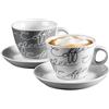 Ritzenhoff & Breker 005776 Cornello - Servizio di Tazze da Cappuccino per 2 Persone, Colore: Grigio