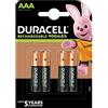 Duracell Confezione blister da 4 pile ricaricabili Duracell Ultra tipo AAA 1,2V - 850 mAh (R03)