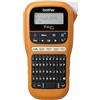 Brother PTE110 | Etichettatrice Palmare Professionale | Settore Elettrico | Tastiera QWERTY | Display LCD | 200 Simboli | Nastri Serie TZE fino 12 mm | Colore Arancio
