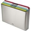 Joseph Joseph Folio Icon Set di 4 Taglieri da Cucina Antiscivolo a colori con Custodia, Grande, Acciaio Inox