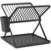 Brabantia Scolapiatti Pieghevole con Vassoio salvagoccia, Dark Grey, Compatto