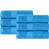 Superior Eco-Friendly 100% Cotone Ringspun 6 PC Asciugamani (40,6 x 76,2 cm) Blue, Blu Aster, Hand Towel Set