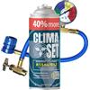 Clima Set Sostituzione gas R134a 1 x 235 g + tubo per aria condizionata auto - per auto 1995-2016 - Refrigerante per aria condizionata automobilistica - gas per climatizzatore auto