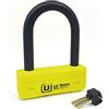 URBAN UR85120Y Lucchetto a U per Alta Sicurezza Omologato SRA, Arco ø18 in Acciaio Cementato, Doppio Blocco Antigraffio, Guscio Visibile e Accattivante, U Lock Antifurto 85x120mm per Moto e Scooter