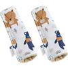 Medi Partners Copri Cintura di Sicurezza 2 Pezzi Auto Copricintura Bambini Car Cuscino 17x22cm 100% Cotone Minky Cinture Kids Copri Seggiolino Protezione (Animali boho con beige Minky)