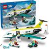 LEGO City Aereo Ambulanza di Emergenza - Aeroplano Giocattolo Medico, con 4 Minifigure Inclusi un Medico e un Pilota, Gatto delle Nevi, Barella e Accessori - Regalo per Bambini da 6 Anni in su - 60465