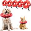 panemy Collare di protezione gonfiabile per cani e gatti, collare di recupero gonfiabile con velcro regolabile, adatto per chirurgia o recupero di ferite (rosso A, S)