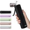 Exllena Borraccia Piccolo con Cannuccia 270ml, Bevi con Una Sola Mano, Thermos Piccolo A Tenuta Stagna - Doppia Parete Inox, Ideale per Caffè, Palestra e Viaggi (Nero)