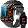 YYKY Smartwatch Uomo Orologio 𝐆li𝐜𝐞𝐦𝐢𝐚 Fitness watch Chiamate Bluetooth[2025 Unico:Quadrante video personalizzabile+torcia LED]HRV,Sonno,Frequenza Cardiaca,Meteo,Stress,IP68,100+Sport Android iOS