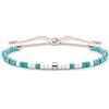 THOMAS SABO Bracciale con pietre turchesi in argento Sterling 925 A2062-058-7, Eine Grösse, Argento sterling Nylon, Nessuna pietra preziosa