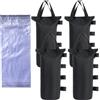 CACTIYE Sacchi di sabbia con peso a baldacchino con sacchetti d'acqua, resistenti sacchetti di ancoraggio per tenda, 50 x 20 cm, nero (nero, 4 sacchi di sabbia + 4 sacchetti per acqua)