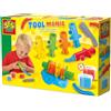 SES Creative 00504 - Set di Attrezzi per Impasto, per Bambini dai 2 Anni in su, con Impasto Lavabile e Senza glutine, Colore: Rosso e Blu, 2 pentole