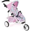 Bayer Chic 2000 - Passeggino per bambole, Lola, jogging, jogger, passeggino per bambole, 612-53, fiori, rosa, 70 x 33 x 62 cm