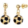 PROSTEEL Donna Orecchini Pendenti Orecchini Gocce Cindolo Sportivo Pallone da Calcio, in Acciaio Inossidabile Placcato Oro 18K, Gioiello alla Moda, Catena Regolabile, Confezione Regalo, Oro