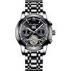 RORIOS Orologio Uomo Automatico Meccanico Orologio con Cinturino in Acciaio inossidabile Luminoso Moda Orologio Tourbillon Impermeabile Orologio da Polso