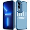 YUXING Cover per Vivo Y29s 5G / Vivo Y04 4G Custodia Trasparente con Pellicola Protettiva Lenti Morbida Ultra Sottile Antiurto Bumper Slim Case - Blu