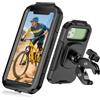 Faneam Supporto Telefono Bici Impermeabile - Montaggio Senza Attrezzi, Porta Cellulare Moto Rotazione 360° Anti-Vibrazione, Universale Manubrio Porta Cellulare Scooter per Smartphone 5.5-6.8