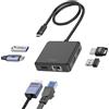 BENFEI HUB USB-C 6in1 con HDMI (4K@60Hz), 100Mbps Ethernet, 100W Power Delivery, 1*USBC 3.2 10Gbps e 2*USBA 2.0, compatibile con iPhone 16 Pro/Max MacBook iPad Pro iMac S23 XPS17