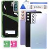 Eonpam Scocca Vetro Posteriore Sostituzione per Samsung Galaxy S21+ Plus SM-G996 Originale Coperchio Copribatteria con Vetro Fotocamera+Ricambio Kit(Argento)