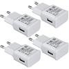 JupptElectronics 4-Pack Caricatore USB 15W Spina di Ricarica Compatibile con Samsung S21 S20 S10 S6 S7 S8 S9 / Edge/Plus/Active, A20e, Z Flip3, Z Fold2 5G, Note 5 8, Note 9 10, Sostituzione Caricatore Rapido Originale