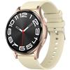 Lgnitek Smartwatch Donna con ECG+HRV/BMI/Acido Urico, Rotondo 1,43 AMOLED Orologio Salute con Funzione Telefono，24H Tracciamento Sonno, Ciclo mestruale, Contapassi IP67 iOS Android(Beige)