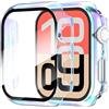 Diruite 2 Pezzi Cover per Apple Watch SE 3/2/1 /Series 6 5 4 44mm Vetro Temperato Pellicola Protettiva,PC Rigido Case Protettiva Ultrasottil Custodia,Multicolour,44mm