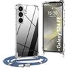 OLEPHY Trasparente Cover con Cordino per Samsung Galaxy S24 FE 5G, Morbida Custodia con Regolabile Collana, [Antiurto] [Rimovibile] Case con Laccio Tracolla, Blu