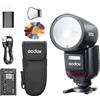 GODOX V1 V1Pro C Testa Rotonda Fotocamera Flash Compatibile con Canon EOS E-TTL II Speedlite, 2.4G Wireless +1/8000s HSS+1.3s Tempo di Riciclaggio +M/TTL Modalità Flash Staccabile Sub Flash Speedlight