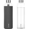 LOOFORE Borraccia in Vetro 1 litro 1000 ml 750 ml, Bottiglia d'Acqua Trasparente Portatile con Guaina Protettiva in Neoprene, Bottiglia Vetro 1 Litro per Acqua per Il Campeggio Viaggi tè Ufficio