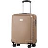 PUCCINI Panama - Valigetta rigida in policarbonato con ruote gemellate TSA M-L-XL, Colore champagne, xl, Valigia grande