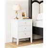 HEYZOEY Comodino con 3 cassetti, comodino, cassettiera, tavolino per camera da letto e soggiorno (bianco, 45 x 33 x 61 cm)