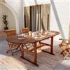 DEGHI Tavolo ovale allungabile 150/200x100 cm in legno di acacia - Paja