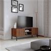 DEGHI Mobile porta tv 120x45h cm noce carter cannettato con 2 ante e piedi in metallo nero - Acosta