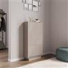 DEGHI Scarpiera 60x117h cm con 3 ante a ribalta cashmere opaco cannettato - Ayla