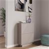 DEGHI Scarpiera 60x81h cm con 2 ante a ribalta cashmere opaco cannettato - Ayla