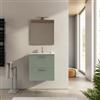 DEGHI Mobile bagno sospeso 60 cm verde street con lavabo integrato e specchio - Bip