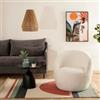 DEGHI Poltrona avvolgente 75x72h cm in tessuto teddy bianco - Heidi