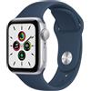Apple Watch SE Alluminio 40 mm (2020) | WiFi | argento | Cinturino Sport blu scuro S/M