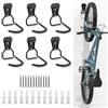 Housolution Appendi Bici da Muro, 6 Supporti Bici da Parete in Ferro Battuto con Imbottiture in EVA Anti Graffi, Urti, Ganci Pieghevoli Accessori Bicicletta, Supporto Appendi Bici per Garage, Nero