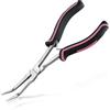 LEONTOOL Pinze a becchi curvi da 7 pollici a lunga portata di mano, pinze a becco curve, pinze extra lunghe per gioielli