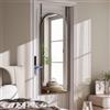 ZenoMirris Specchio intero 127 x 41 cm, specchio curvo sopra la porta, specchio da parete con cornice in alluminio, specchio per porta per camera da letto, soggiorno, sottile, nero