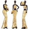 CYYKDA Confezione da 3 sculture d'arte africana, statue africane vintage per decorazione domestica, statuette tribali afroamericane da donna, libreria, decorazione per ufficio, regalo per compleanno, Natale,