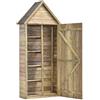 Festnight Capanno da Giardino con Porta in Legno di pino Impregnato Ripostiglio da Giardino con Tetto Piano 77x37x178 cm Casetta per Gli Attrezzi con 5 Ripiani