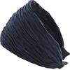axy Cerchietto ampio con tessuto plissettato in tessuto effetto tessuto, meraviglioso accessorio per capelli HR32B (blu navy)