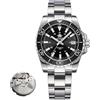 ADDIESDIVE Orologio Elegante Uomo 8215 Automatico 200 M Impermeabile Quadrante a Raggiera BGW9 Blu Luminoso Lunetta in Ceramica Nero Orologio Subacqueo Uomo