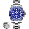 ADDIESDIVE 41 MM Orologio Subacqueo Automatico da Polso Quadrante Blu Analogico Impermeabile 20 ATM Luminoso BGW9 Cassa in Acciaio Inossidabile