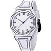 findtime Orologi da uomo e da donna, cinturino in silicone, analogico, al quarzo, semplice orologio sportivo e giovani, orologio da polso senza numeri, 3 ATM, impermeabile, da uomo,, bianco, cinghia